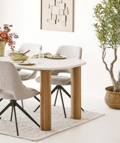 Fondi spisebord i sand med cementlook 100x240 cm