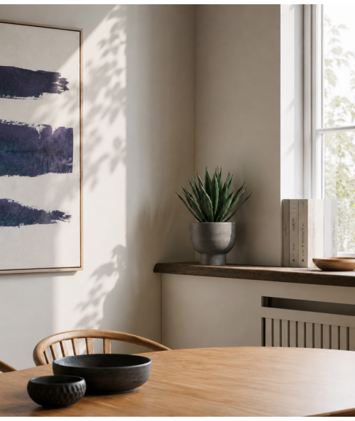 Agave kunstig plante med potte i grøn/grå