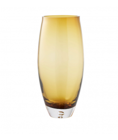 Vase lavet i gylden orange mundblæst glas