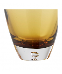 Vase lavet i gylden orange mundblæst glas