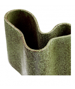 Vase lavet i mørk skov grøn keramik 14,5x19x14,5 cm