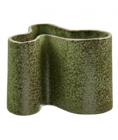 Vase lavet i mørk skov grøn keramik 14,5x19x14,5 cm