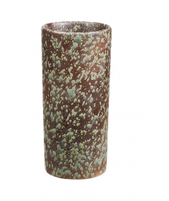 Vase lavet i mørk skov grøn keramik ø9,5x20 cm