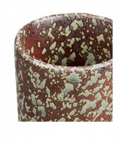 Vase lavet i mørk skov grøn keramik ø9,5x20 cm