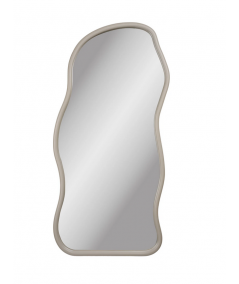 Bega spejl i organisk form i beige