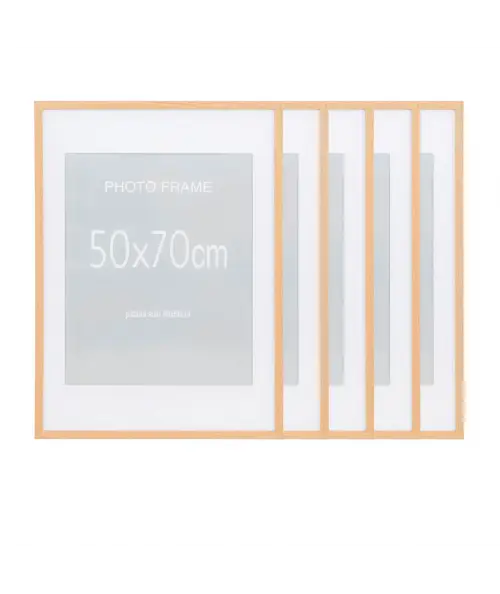 Marbella billederammer i natur MDF med glas 50x70 cm – 5 stk
