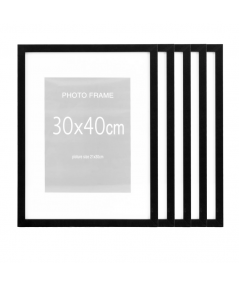 Marbella billederammer i sort MDF med glas 30x40 cm – 5 stk