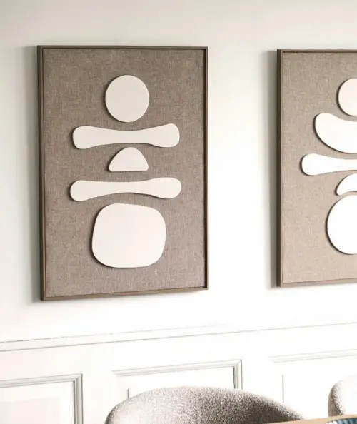 Diva relief vægdekoration i beige 50x70 cm – variant 2