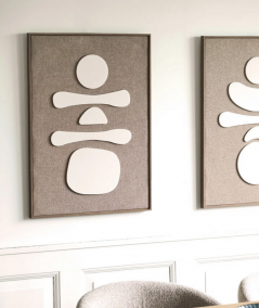 Diva relief vægdekoration i beige 50x70 cm – variant 2