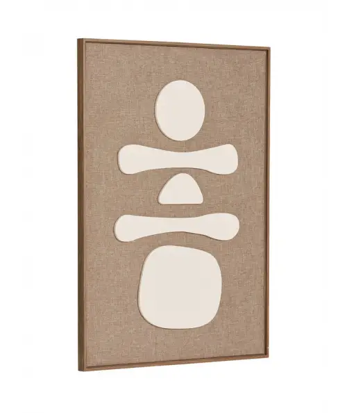 Diva relief vægdekoration i beige 50x70 cm – variant 1