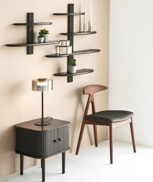 Cholet bordlampe lavet i sort glas