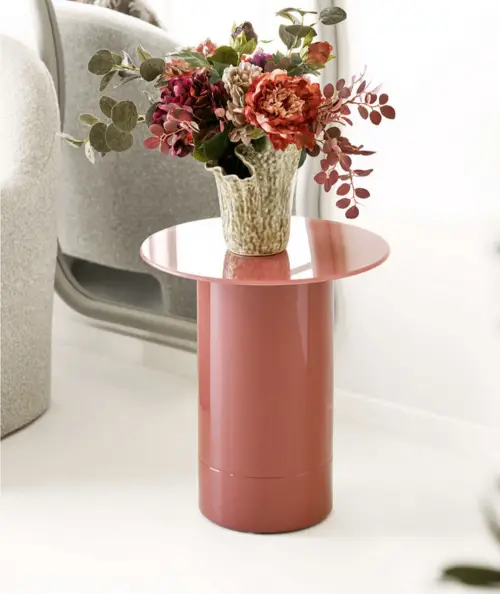 Florens hjørnebord i varm rosa