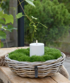 A2 Living Mini rund rattanbakke i kubu med Ø10 cm hul