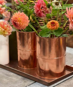 Kobber vase sæt m. 2 stk. / 2 str.