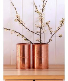Kobber vase sæt m. 2 stk. / 2 str.