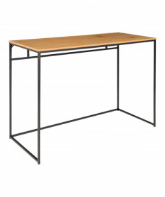 Vita skrivebord med træ bordplade