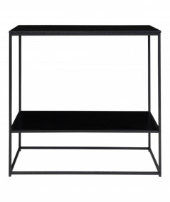 Vita konsolbord med sort bordplade