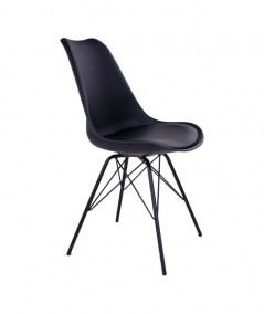 Oslo Spisebordsstol - Stol i sort med sorte ben
