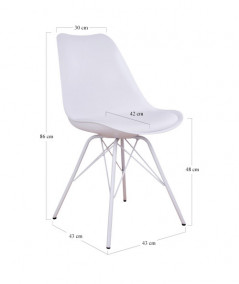 Oslo Spisebordsstol - Stol i hvid med hvide ben