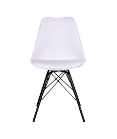 Oslo Spisebordsstol - Stol i hvid med sorte ben