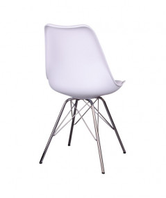 Oslo Spisebordsstol - Stol i hvid med chrome ben
