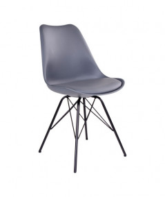 Oslo Spisebordsstol - Stol i grå med sorte ben