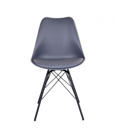 Oslo Spisebordsstol - Stol i grå med sorte ben
