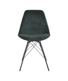 Oslo Spisebordsstol - Stol i mørke grøn velour med sorte ben