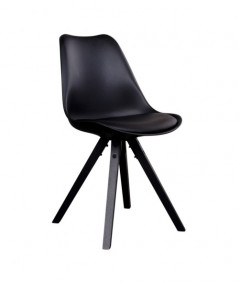 Bergen Spisebordsstol - Stol i sort med sorte træben