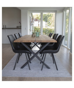 Drammen Spisebordsstol - Stol i sort PU med sorte ben