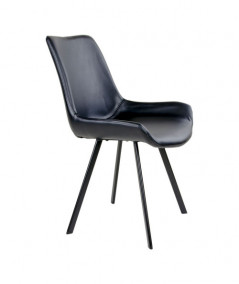 Drammen Spisebordsstol - Stol i sort PU med sorte ben