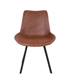 Drammen Spisebordsstol - Stol i brun PU med sorte ben