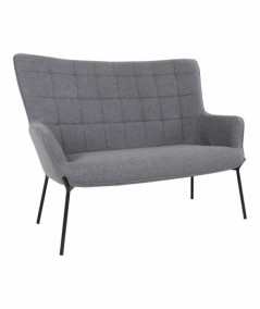 Glasgow Sofa - 2 personers sofa i grå med sorte ben