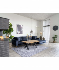 Lido Lounge Sofa - Sofa højrevendt i mørkeblåt velour HN1005