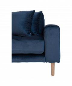 Lido Lounge Sofa - Sofa venstrevendt i mørkeblåt velour HN1005