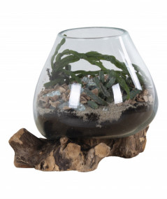 San Marino Waterdrop - Vanddråbe i glas med træfod h15-20 cm