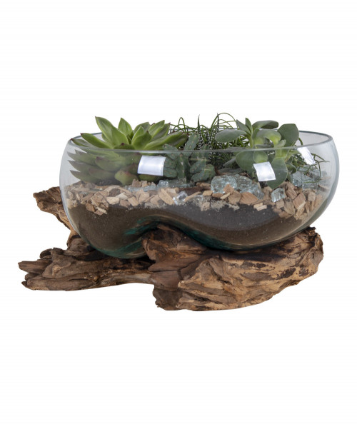 San Marino Waterdrop - Vanddråbe i glas med træfod ø26xh20 cm