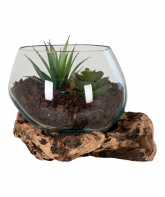 San Marino Waterdrop - Vanddråbe i glas med træfod Ø15xH15 cm