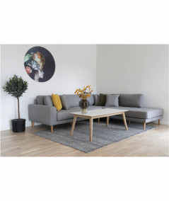 Lido sofa højrevendt i lysegrå med fire puder
