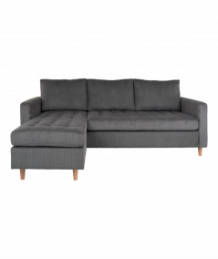 Firenze sofa i mørkegrå fløjl med træben