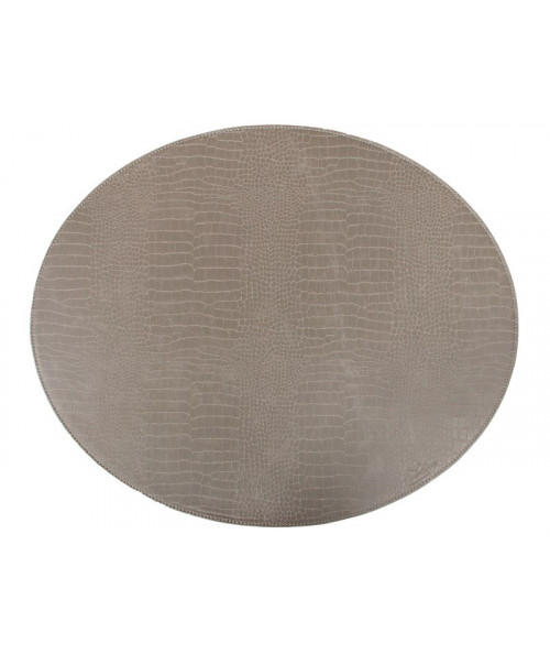 Oval dækkeserviet i grå slange mønster med blød overflade