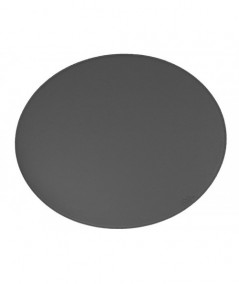 Oval dækkeserviet i mørkegrå med hård overflade