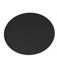 Oval dækkeserviet i sort med hård overflade