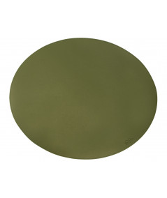 Oval dækkeserviet i grøn farve med blød overflade