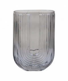 U-form vase i smoked glas