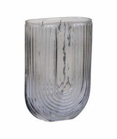 U-form vase i smoked glas