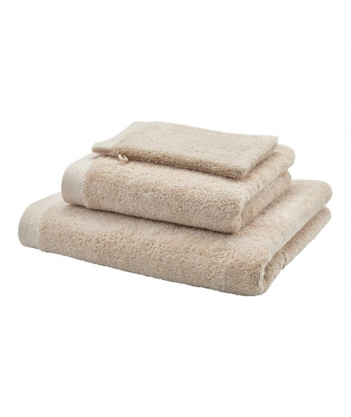 Milan håndklæde og vaskehandsker i beige